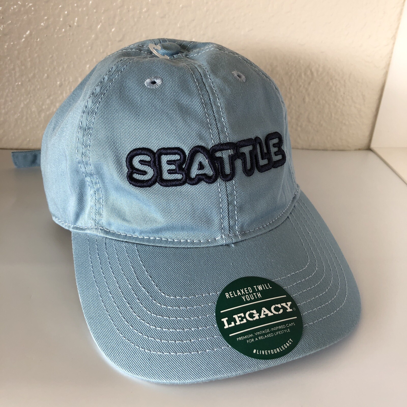 Legacy Seattle Washington Adjustable Hat Relaxed Twill Youth Boys Light Blue