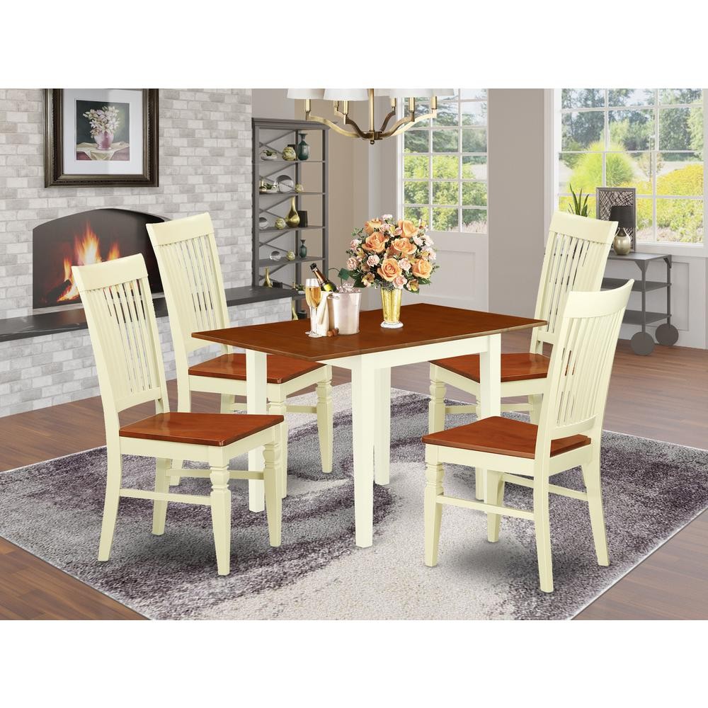 Dining Room Set Buttermilk & Cherry, NDWE5-WHI-W