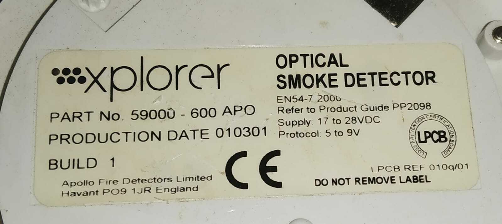 APOLLO 59000-600 APO OPTICAL SMOKE DETECTOR