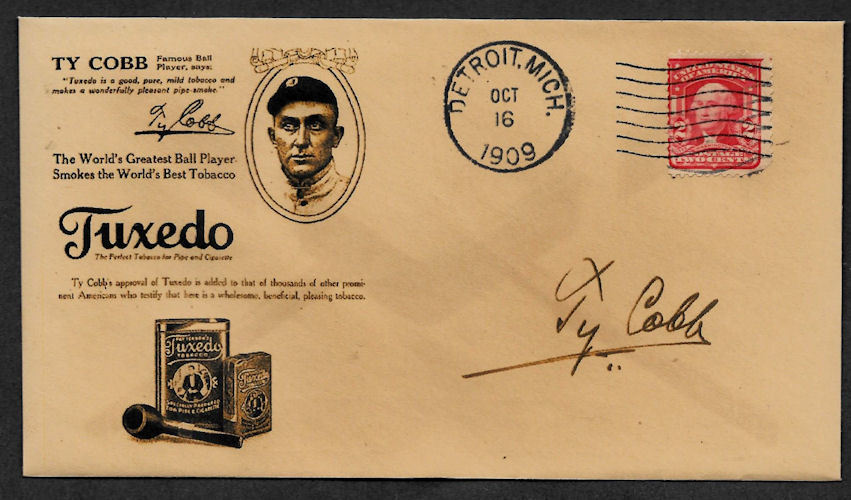 Ty Cobb Tobacco Ad Collector Envelope Original Period 1909 Stamp OP1116
