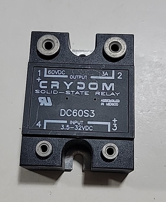 Crydom Solid-State Relay DC60S3, 60VDC Output (3A), 3.5-32VDC Input, Panel Mount