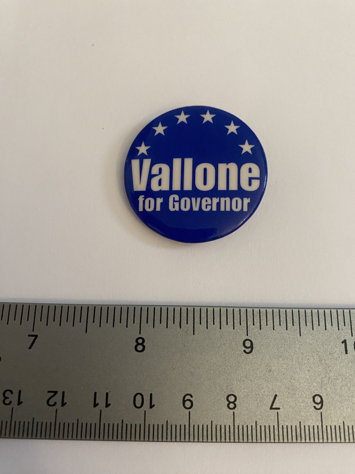 Vallone For Governor Pin Back Button P211