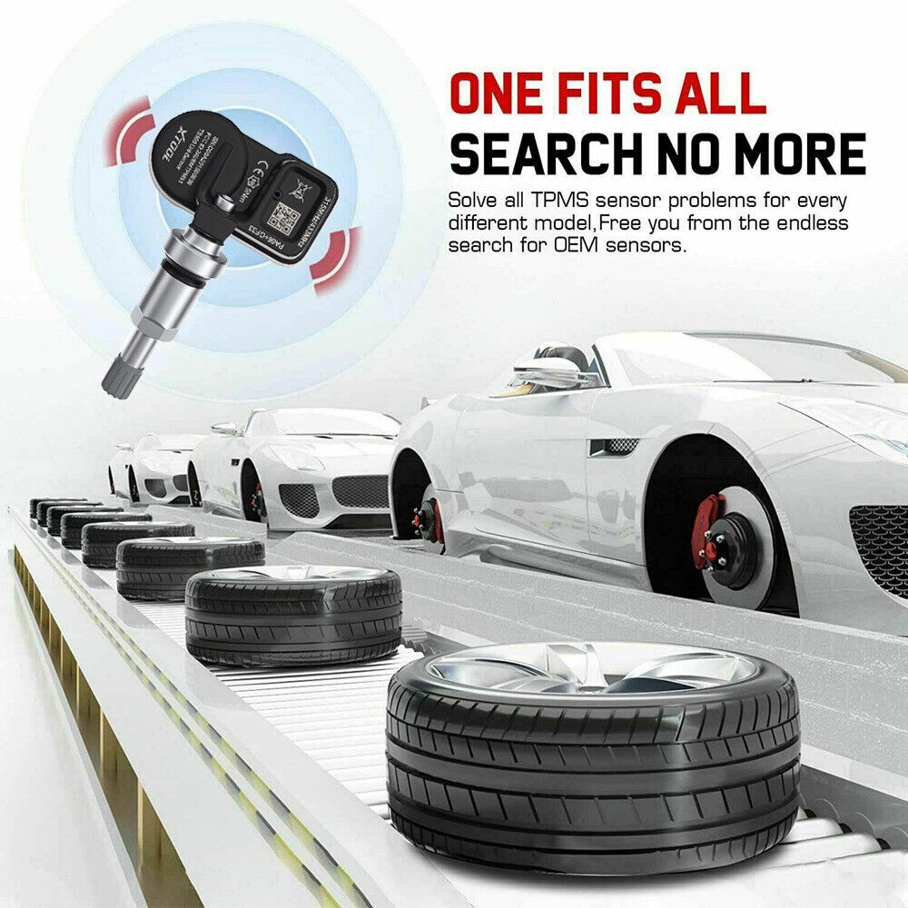 XTOOL TS100 TPMS 315MHz & 433MHz Programmable Tire Pressure Sensor 4pack Metal