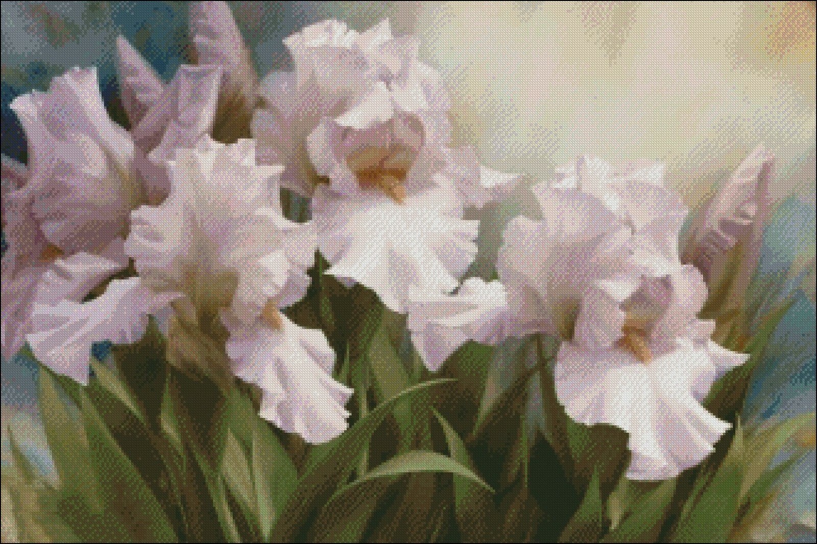 White Iris Elegance II - Chart Counted Cross Stitch Patterns Needlework DIY