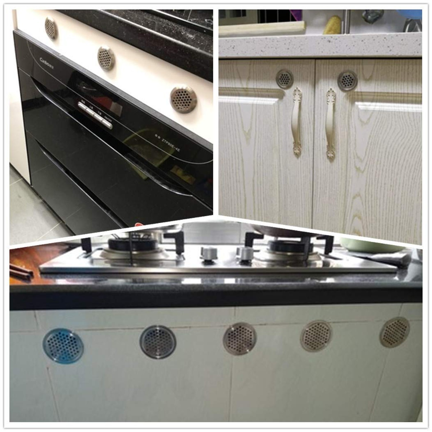 29mm Flat Circular Air Vent Covers Stainless Steel Mesh Hole for Cabinet Bath...