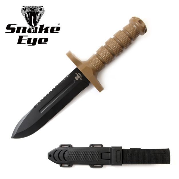 12.50" Snake Eye Tactical Fixed Blade Hunting Knife w/Hard Molded Sheath