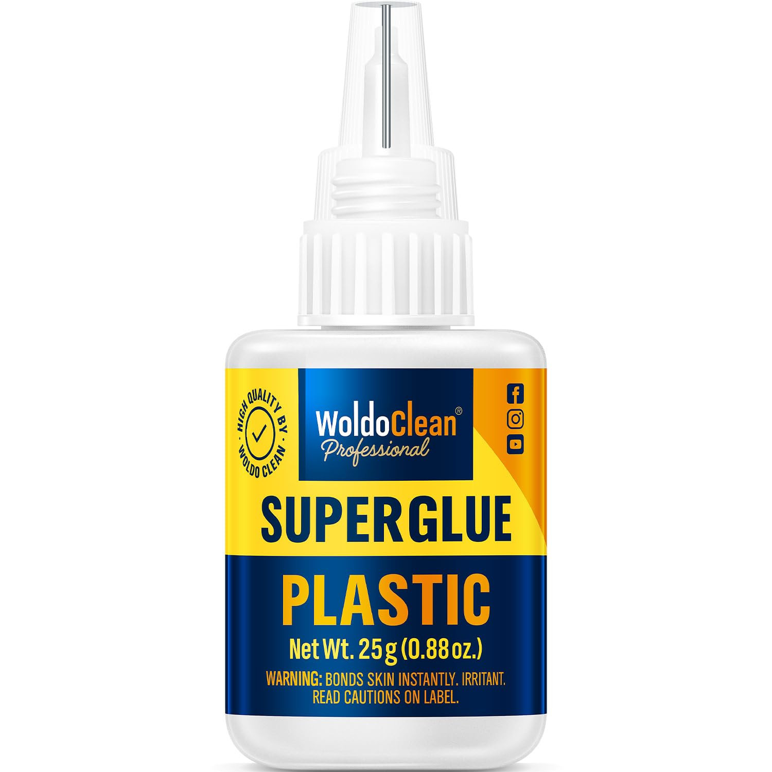 Woldoclean Super Glue for Plastic 25G for Instant Strength - Waterproof, Heat