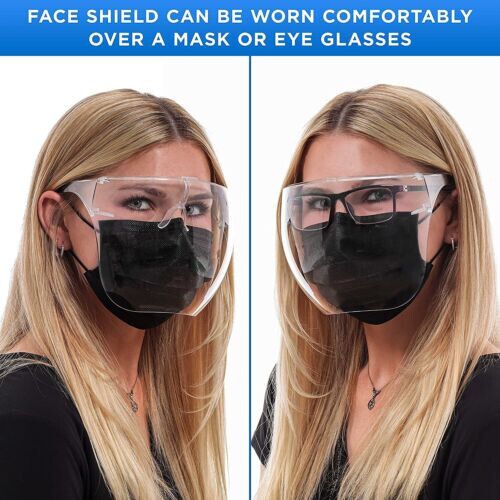 Pack of 3 Protective Full Cover Face Shield Glasses...