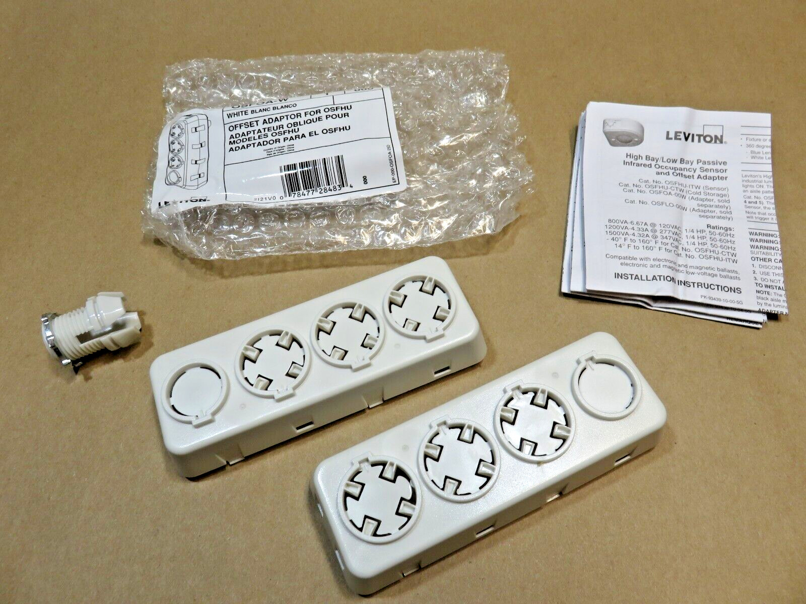 Leviton OSFOA-W Offset adaptor for OSFHU. UPC# 078477284834