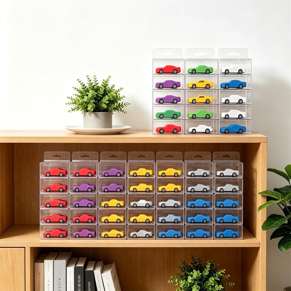 50PCS Wall Hanging Display Case Storage Box Protector For 1:64 Scale Diecast Car