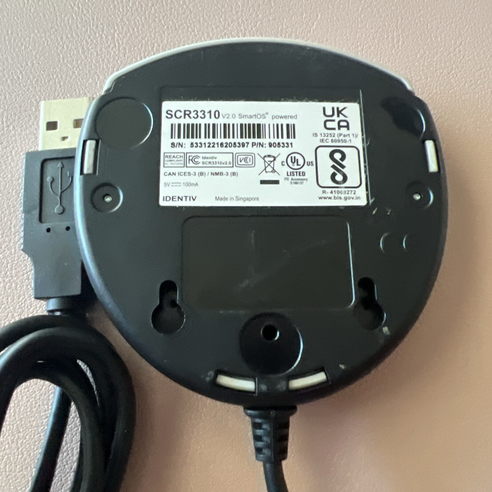 Identiv SCR3310 v2.0 USB Smart Common Access Card Reader 905331 – No Box