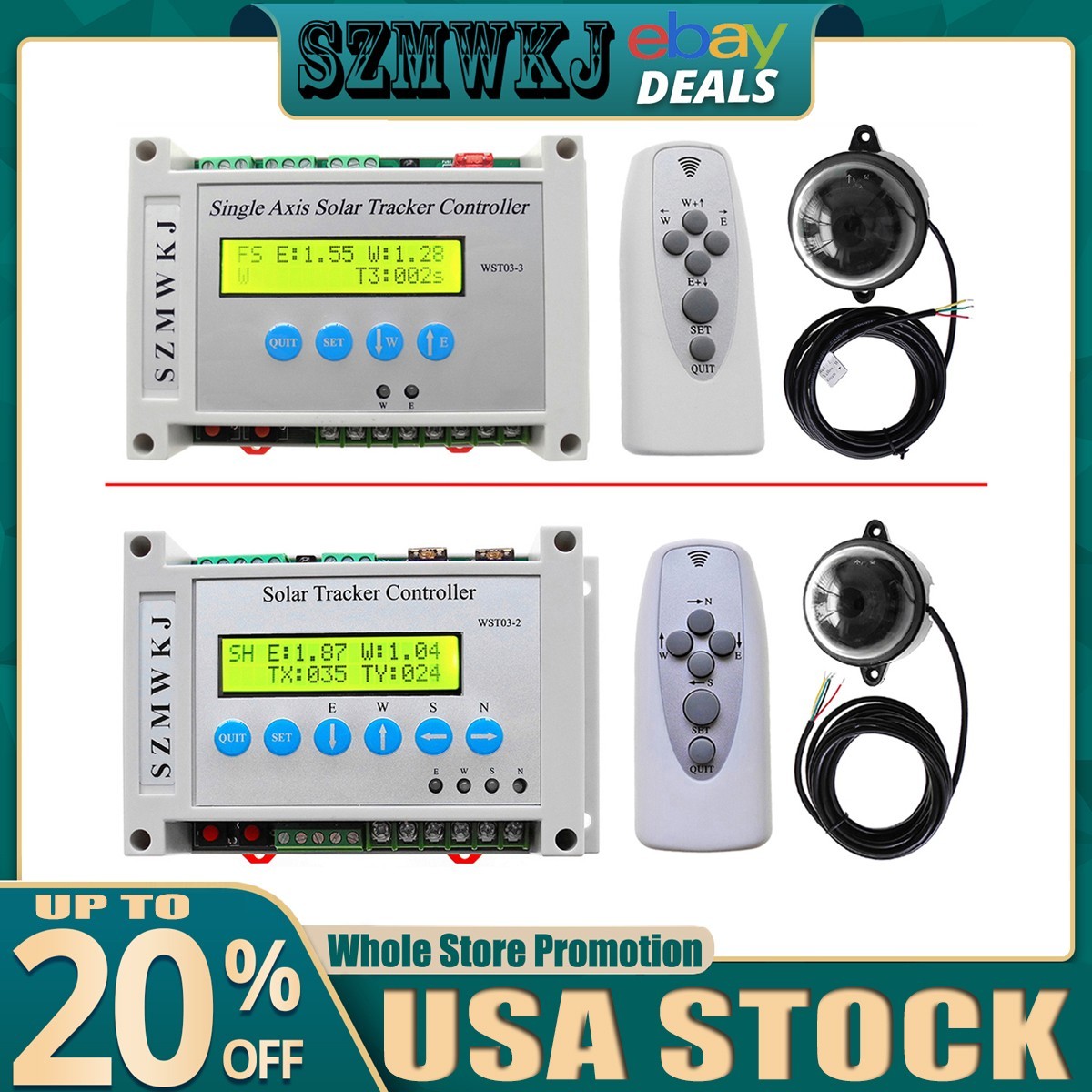 LCD Single/Dual Axis Solar Tracker Controller DIY Solar Panel Tracking System AT