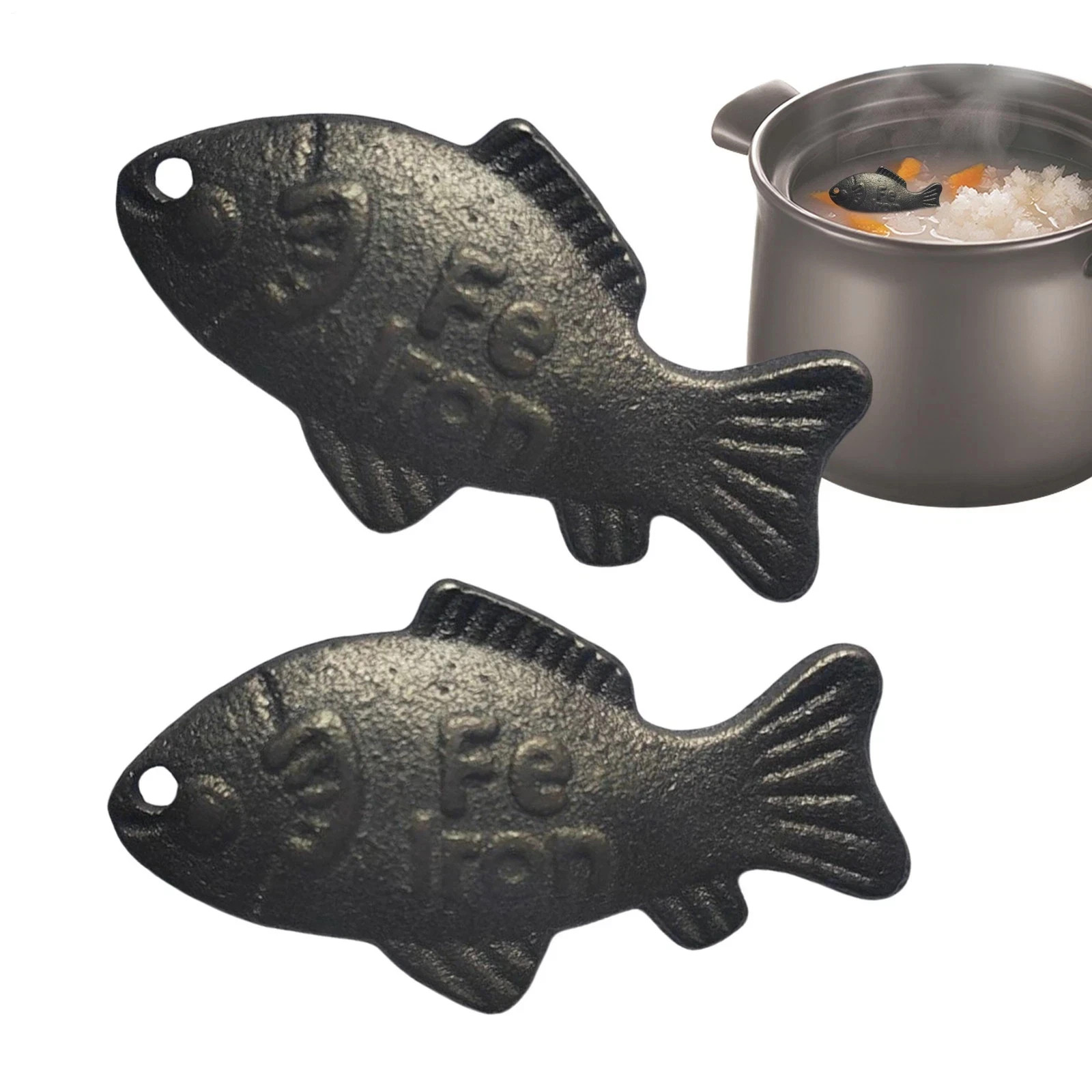Lucky Iron Fish Effective and Safe Cooking Tool Reusable Effective 2 Pieces
