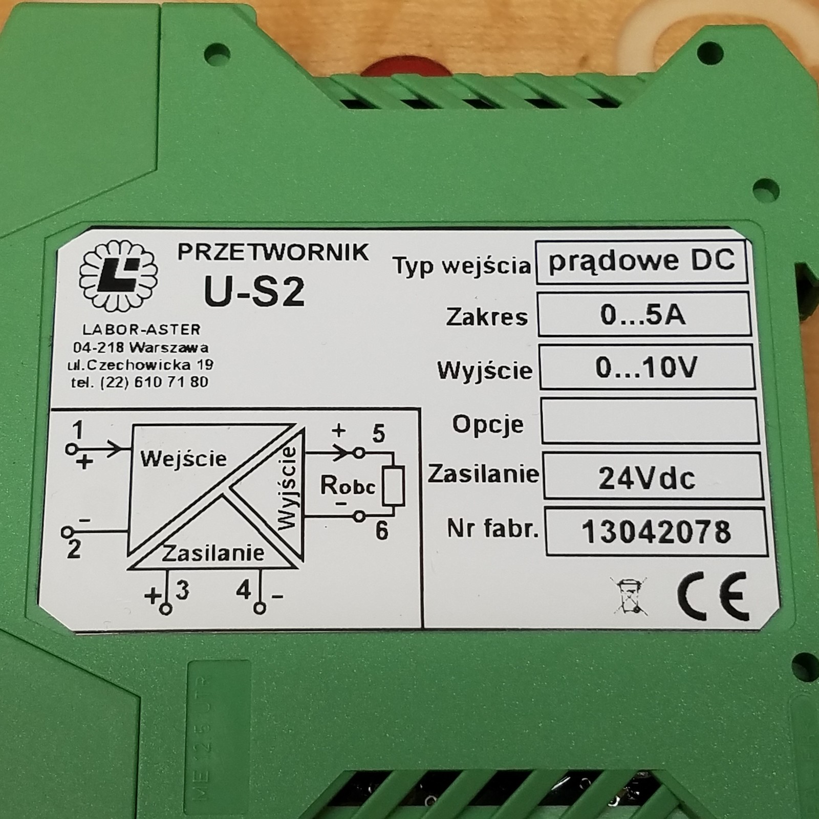 Labor Aster U-S2 Voltage Converter, 24VDC - USED