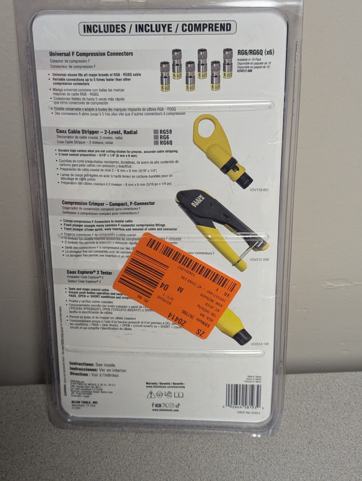 Klein Tools VDV002-818 Coax Cable Installation & Test Kit