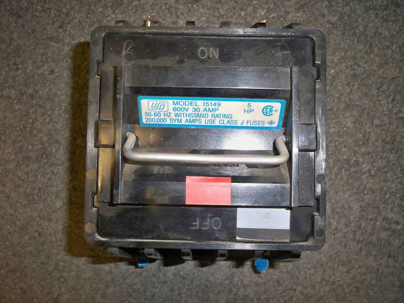USD 15149 30A 2P 600V Dead Front Class J Fused Switch Used E-Ok
