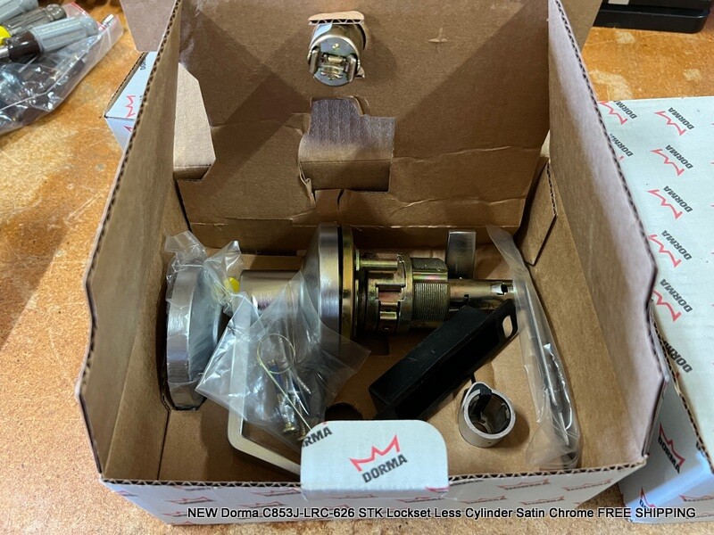 NEW Dorma C853J-LRC-626 STK Lockset Less Cylinder Satin Chrome FREE SHIPPING