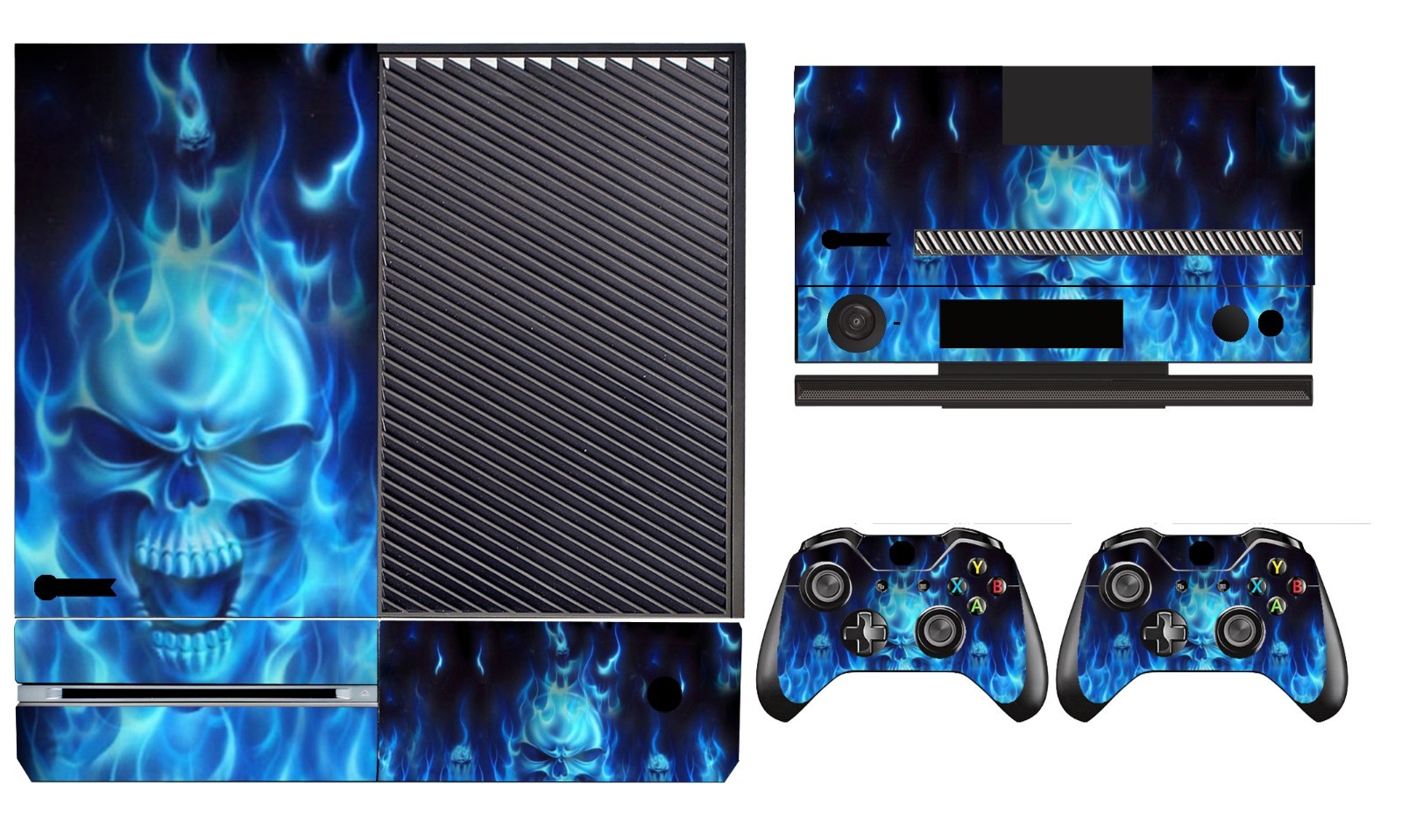 Blue Fire 256 Vinyl Cover Skin Sticker for Xbox One & Kinect & 2 controller skin