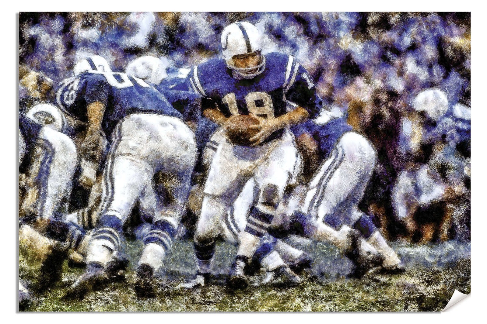 Johnny Unitas Indianapolis Colts NFL Football Hall of Fame Art Print 3MC1