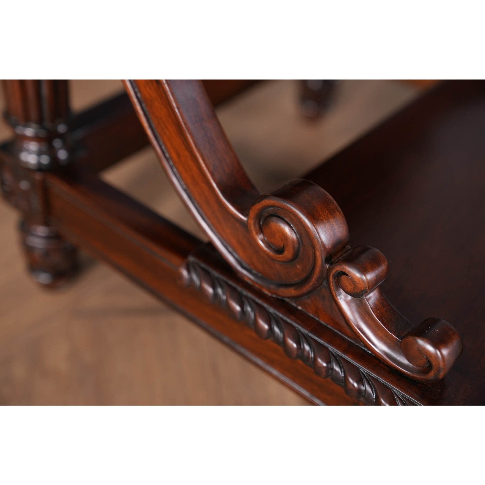NBR101, Niagara Furniture, Carved Mahogany Bed Step