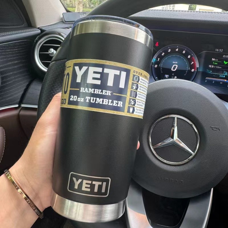 YETI Rambler 20 oz Tumbler with MagSlider Lid, Black, Stainless Steel Vacuum