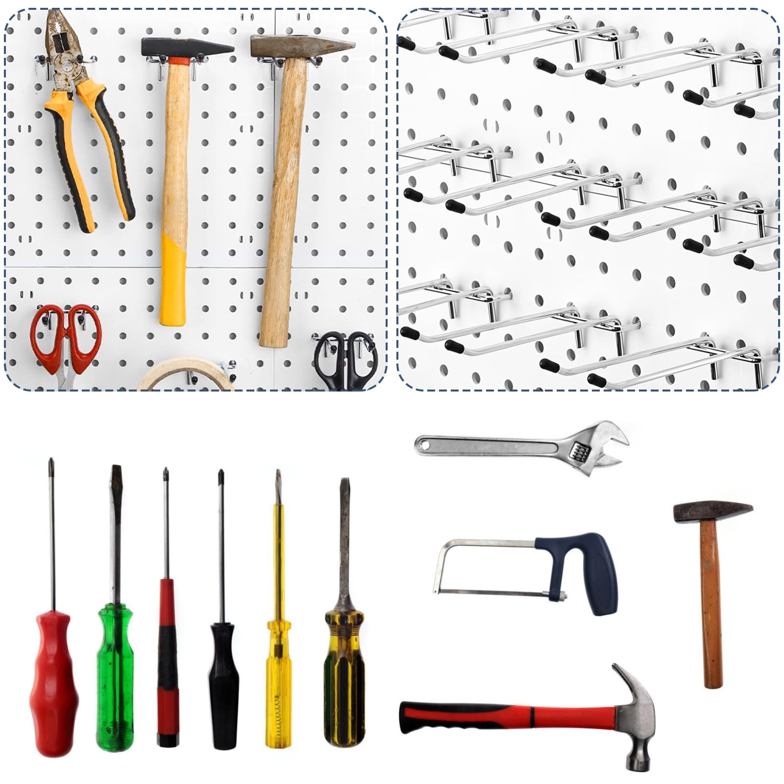 24 Pcs Peg Hook for Pegboards, 4 Inch Pegboards Hooks, Pegboardes Silver