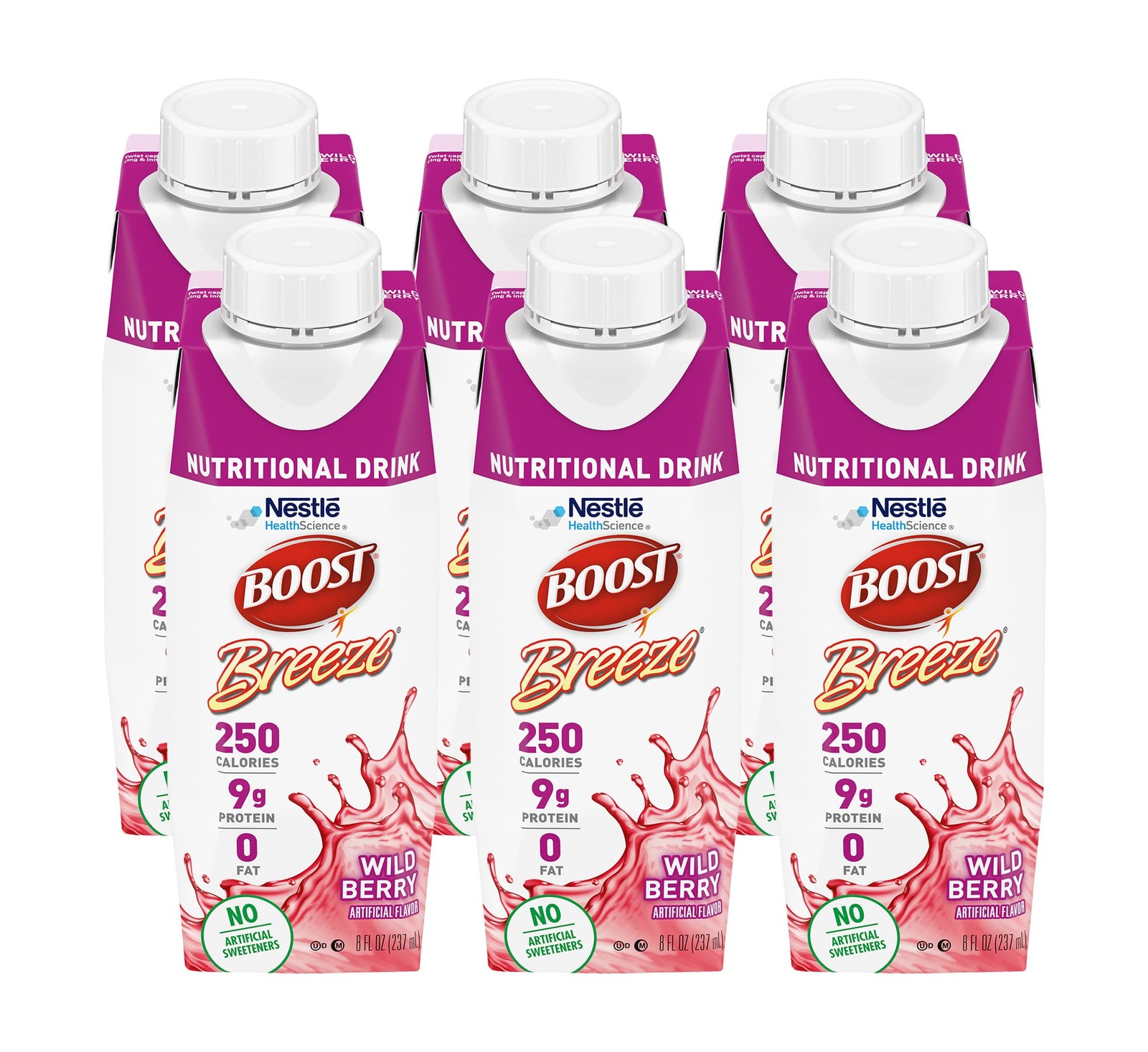 Boost Breeze Nutritional Drink Wildberry, 8 Fl Oz (Pack 8 of 6)