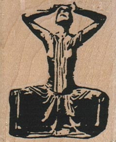 Beseeching Person 1 3/4 x 2"  Mounted Rubber Stamp, Person Stamp