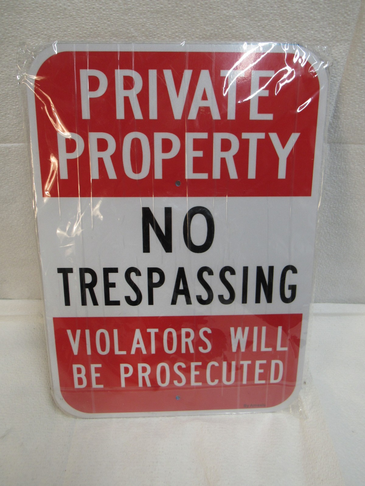 Pack of 2 Signs "Private Property No Trespassing" 9" x 13.75"