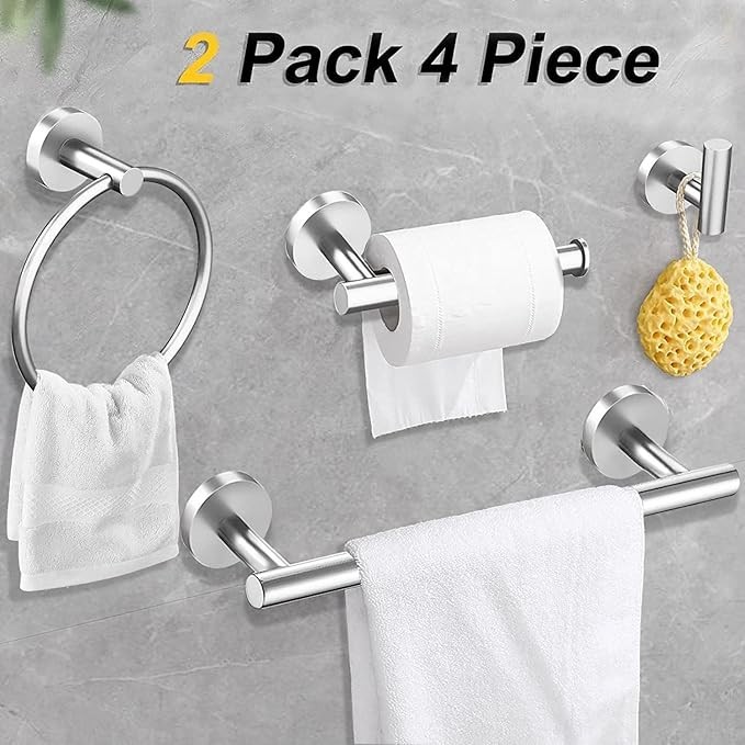 10 PCS Bathroom Hardware Accessories Set Wall Mount Square Tower Bar Set Brushed