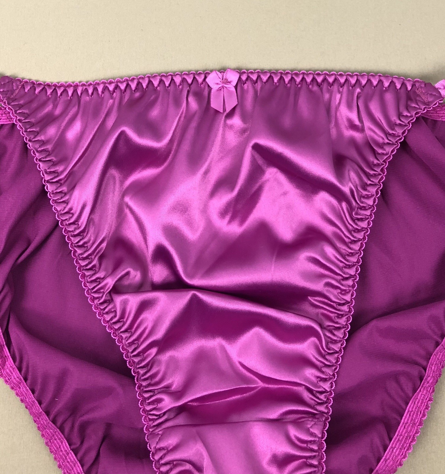 Satin String Panty Magenta M