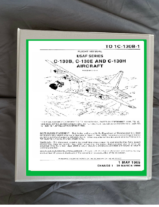 C-130 B E H Hercules Plane Operating flight manual manual printed & binder
