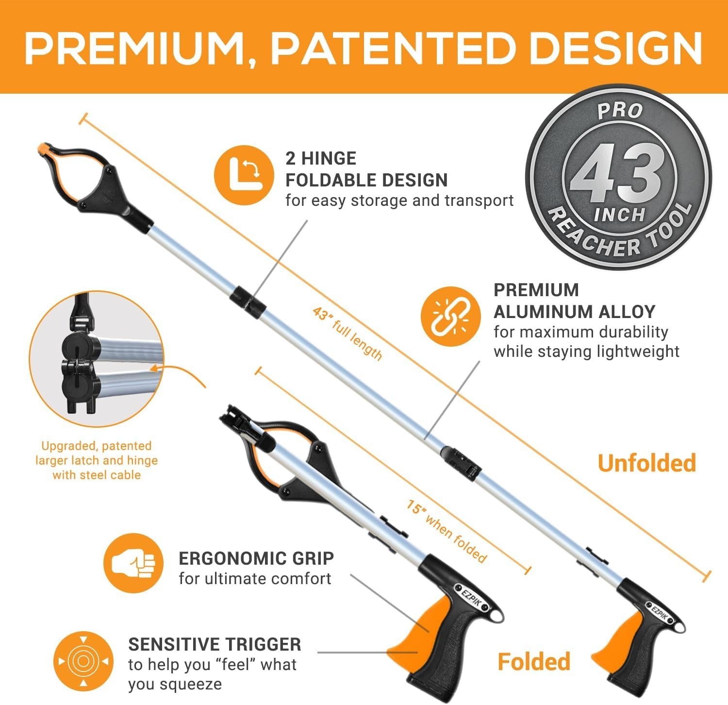 Adjustable Grabber Reacher - Mobility Solution for Elderly