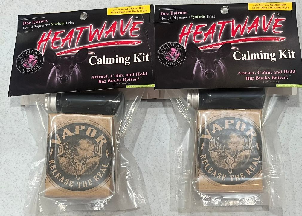 2X Heatwave Doe Estrous Heated Dispenser + Premium Urine Calming Holding Kit NIP