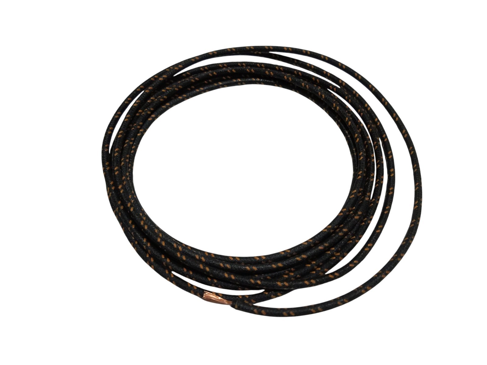 10 feet Vintage Braided Cloth Covered Primary Wire 16 gauge 16Ga ga Black Orange