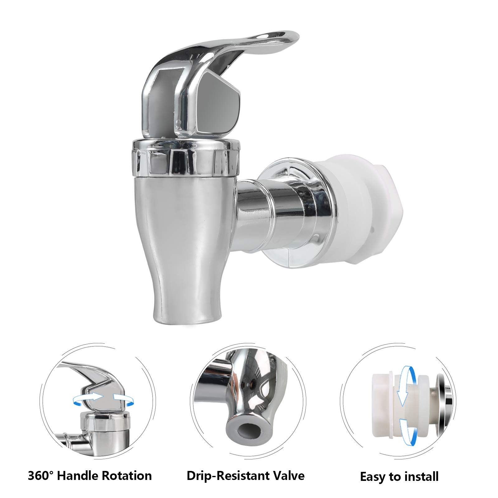 Silver Beverage Dispenser Replacement Spigot, Push Style Spigot for Beverage ...