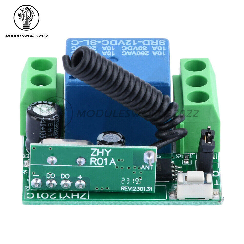 433MHz DC12V Relay 1CH 2CH Wireless RF Door Remote Control Switch Transmitter
