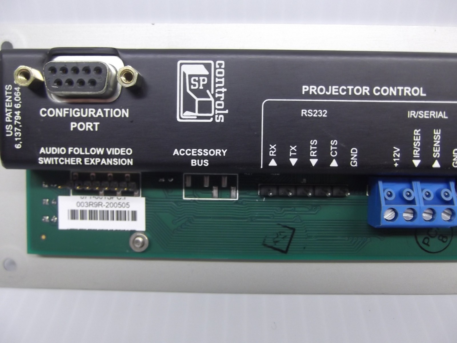 SP Controls Projector 4 Input Control Panel 501-001SPC SP2 Chassis PCB Rev 0 SV