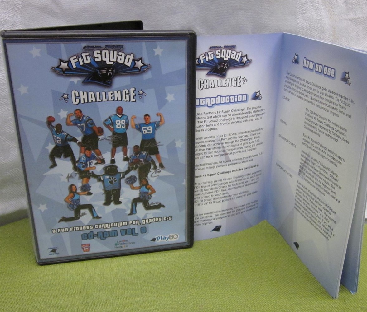 CAROLINA PANTHERS health Jake Delhomme youth fitness Fit Squad Challenge CD-Rom