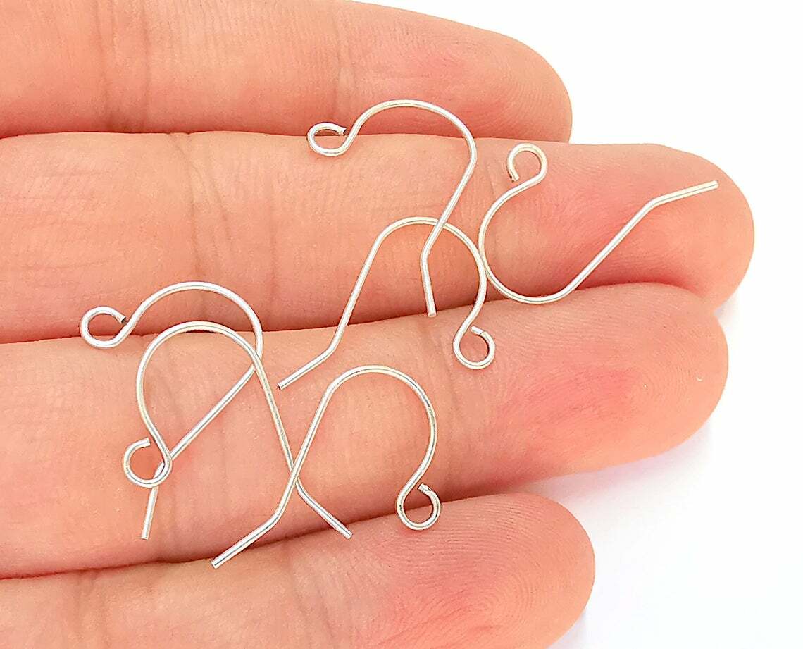 Earring Hook 10 Pcs (5 pairs) Antique Silver Plated Brass Findings G22392