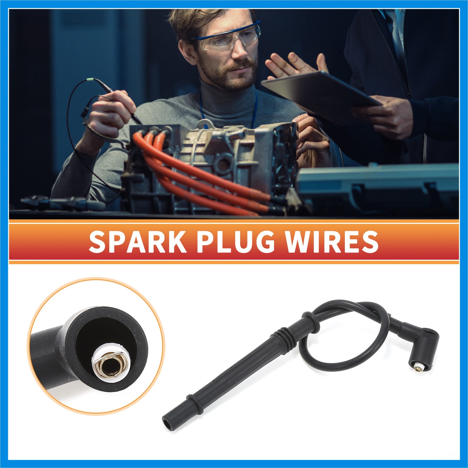 4Pcs Spark Plug Wire Ignition Coil Cable No.8200486877 for Renault Twingo