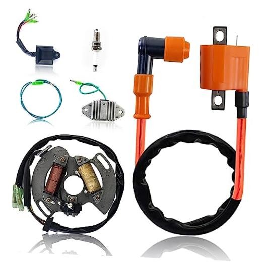 Ignition Coil Spark Plug CDI Box Voltage Regulator Rectifier Stator Kit For