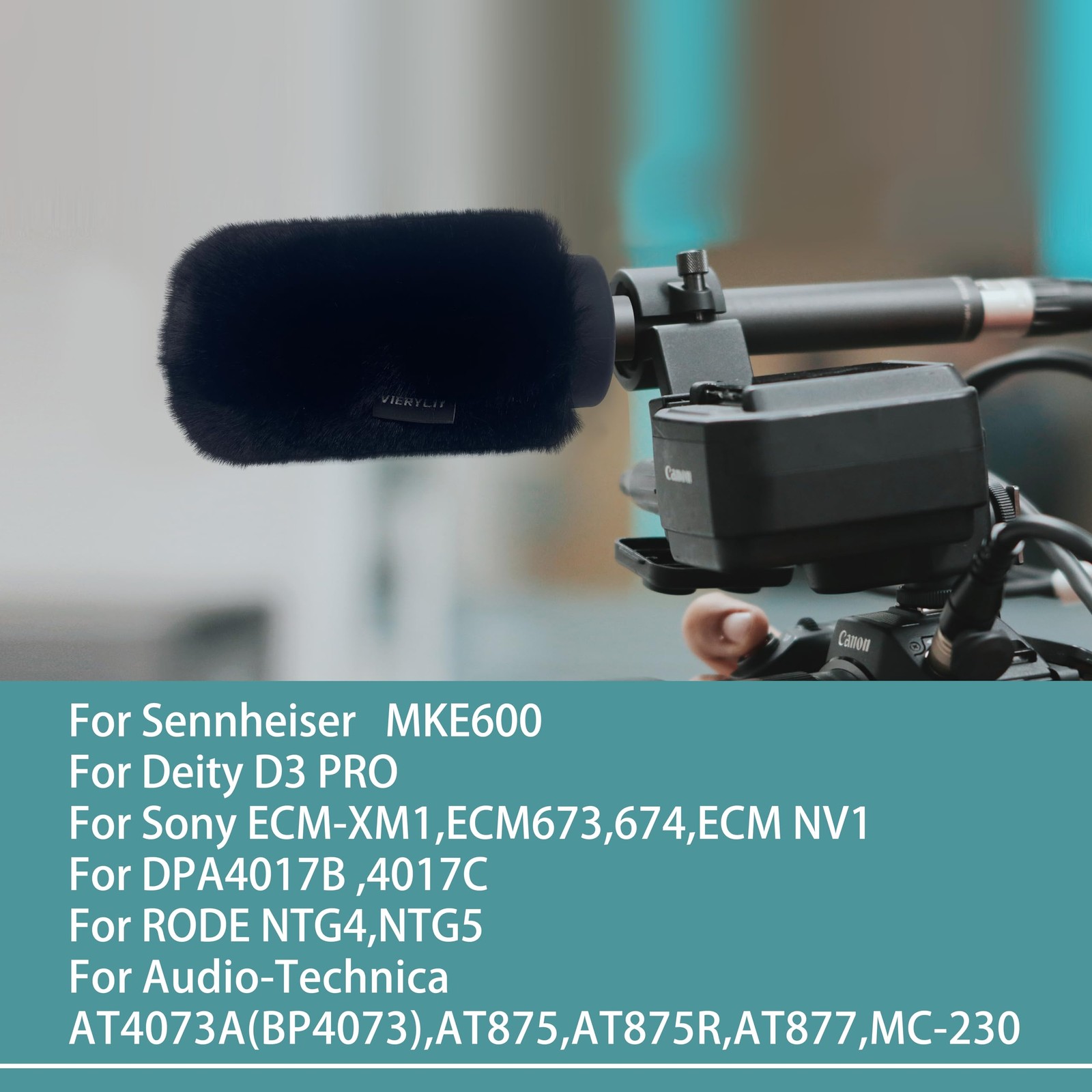 Microphone Wind Muff Pop Filter For Sennheir MKE600 Shotgun Microphone Cover ...