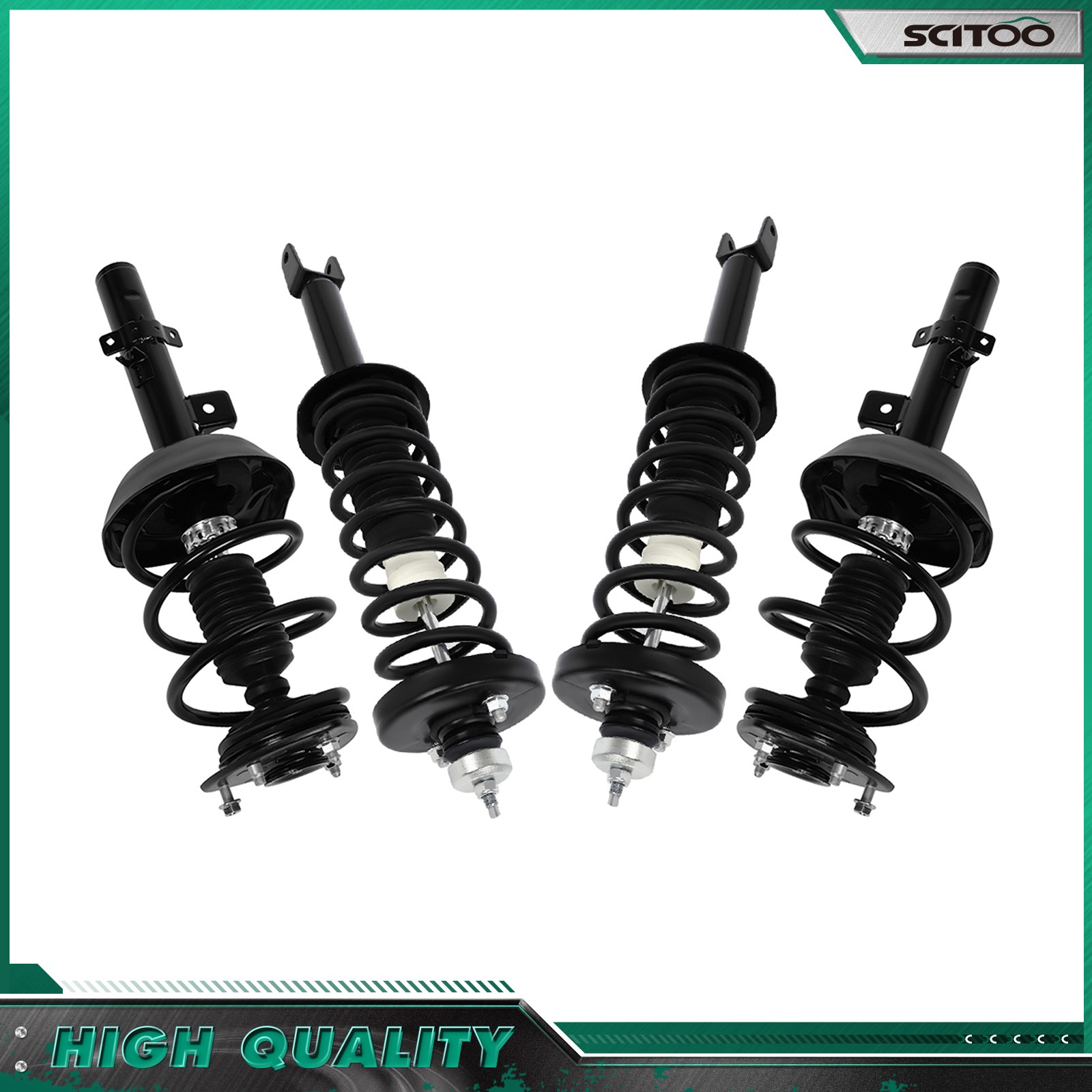 For 2013-2017 Honda Accord Front Rear Pair Complete Struts Shocks Absorbers
