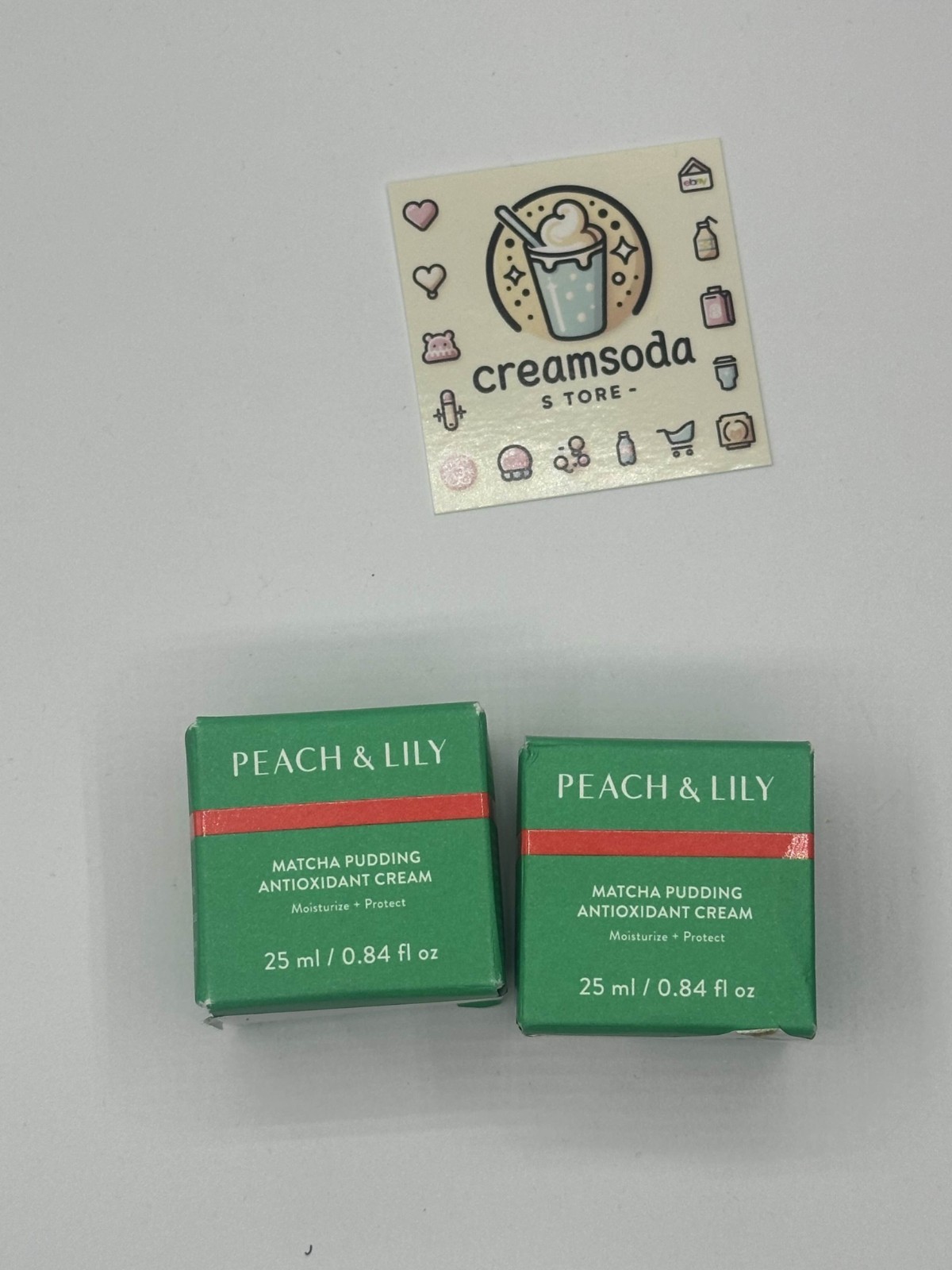Lot of 2 Peach & Lily Matcha Pudding Antioxidant Cream Moisturizer 0.84Oz 25ml
