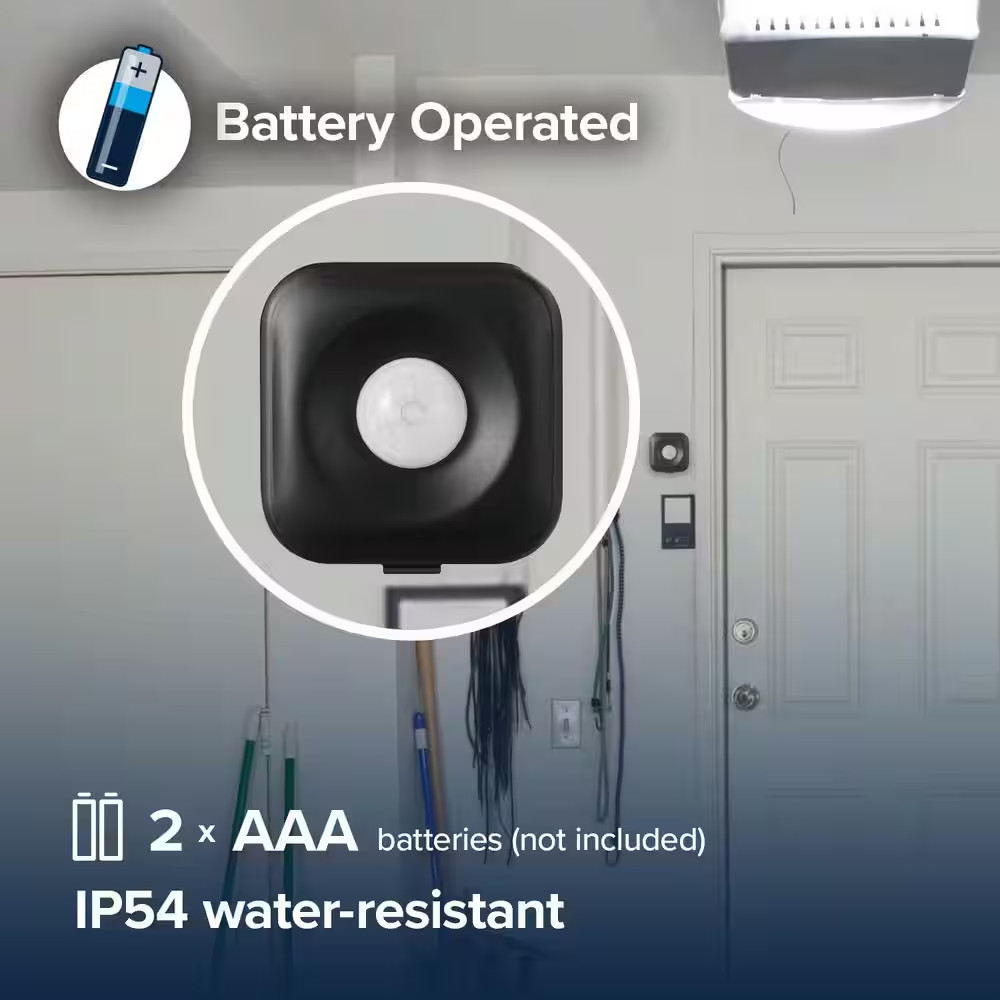 Black Plastic Wireless Battery-Operated Motion Sensor