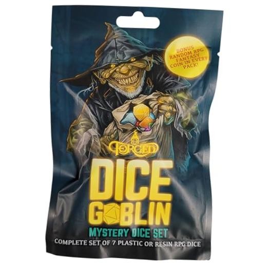 Dice Goblin Mystery Dice Set of 7 - Resin or Plastic - with Mystery Metal RPG