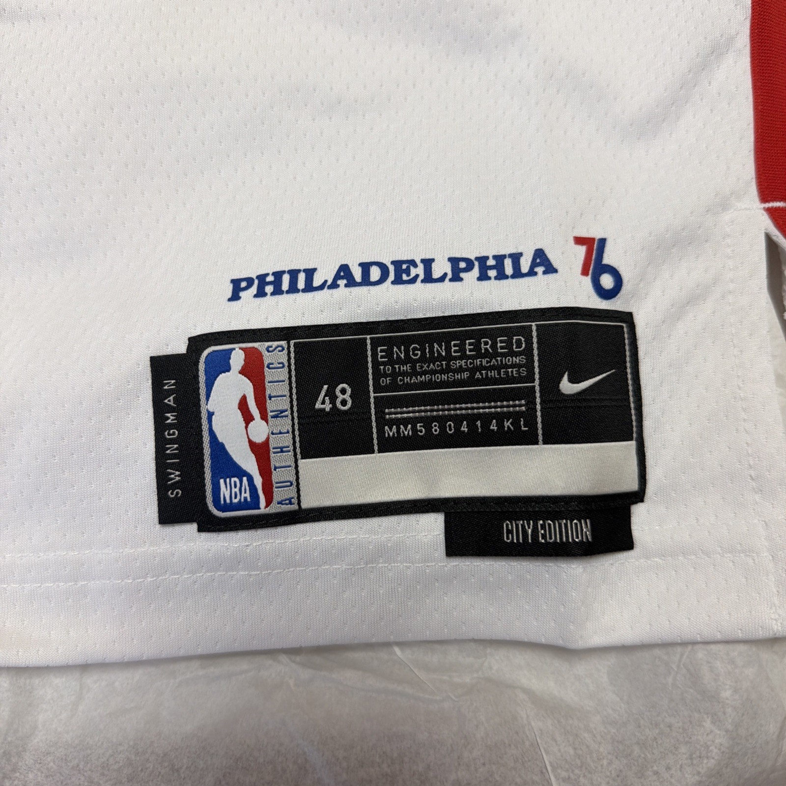 Joel Embiid Philadelphia 76ers Sz L Nike 2022/23 Swingman Jersey City Edition