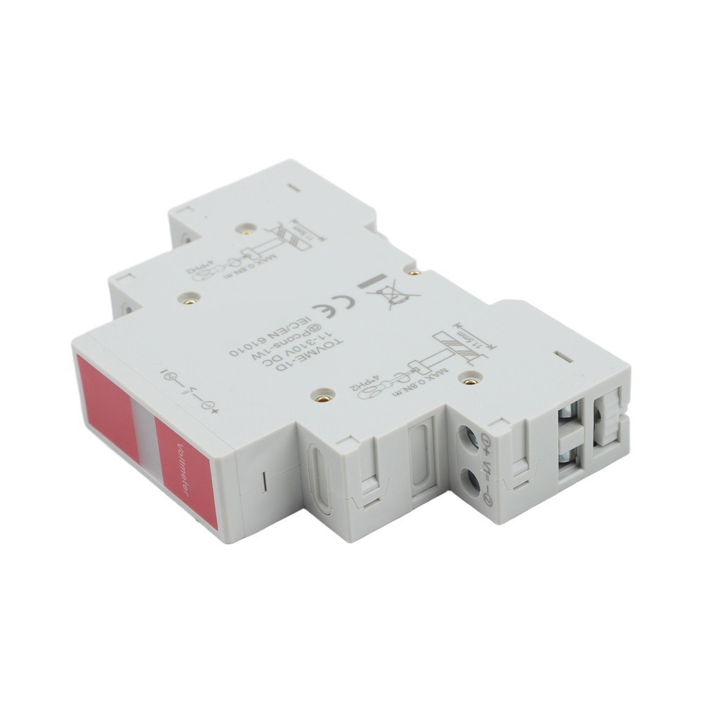 LED Display Voltage Meter for Din Rail Installation Supporting 11 310V DC Range