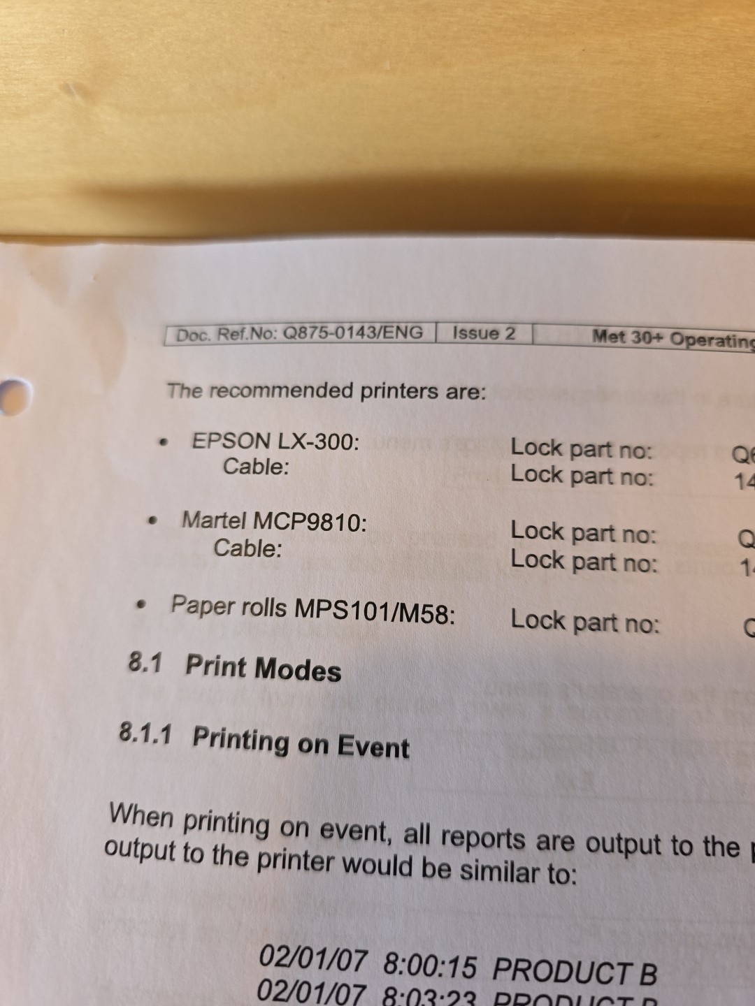 Lock inspection system met 3+ manual